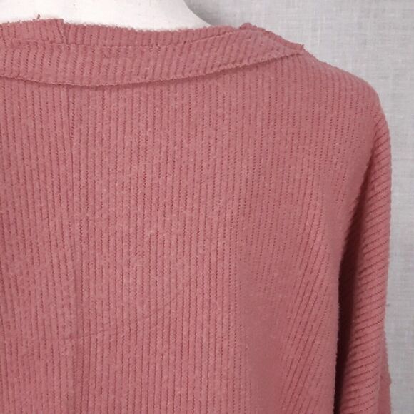 Easel Women's Oversized Chunky Knit Corduroy Boxy Sweater Size Large V-Neck - Picture 8 of 13